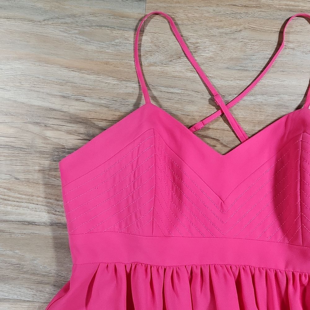 🔹️Badgley Mischka Hot Pink Belle Sleeveless Maxi Dress Size 6 - Picture 5 of 12